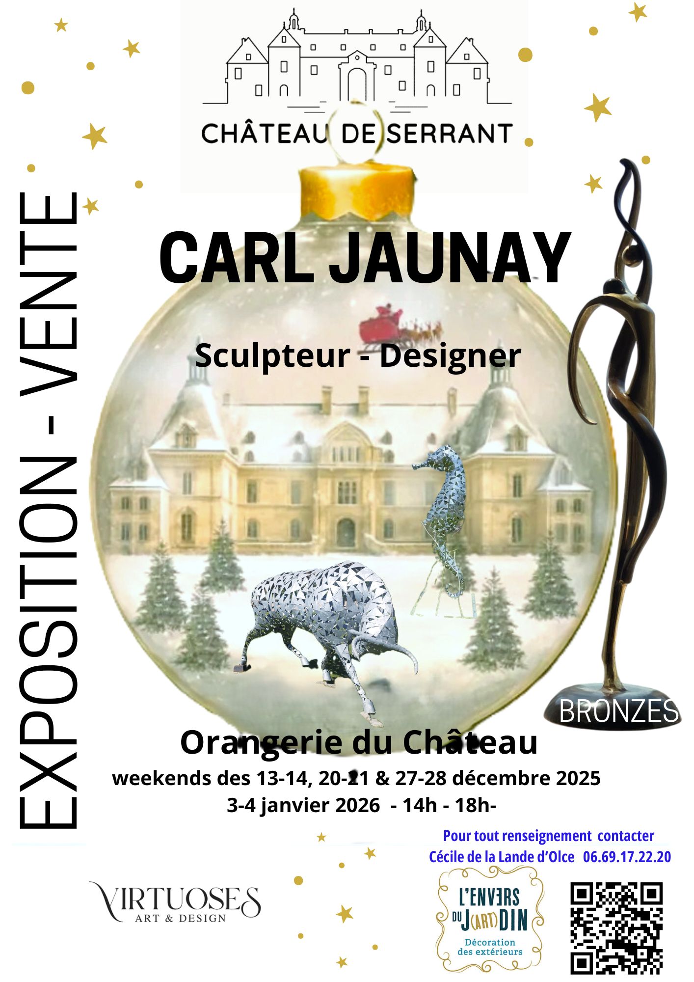 Exposition - Vente Carl Jaunay au Château de Serrant les week-ends de décembre et le 1er week-end de janvier