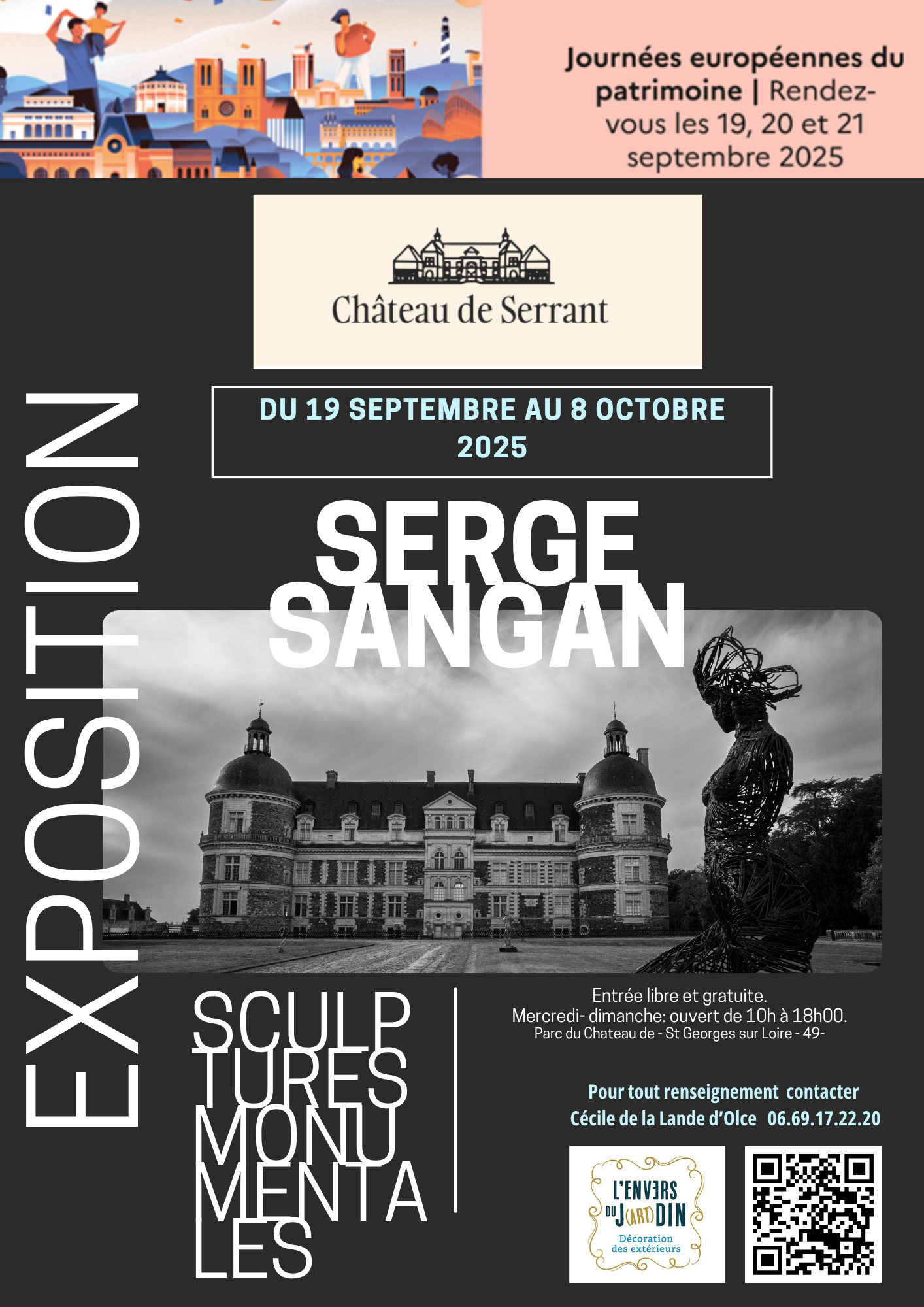 Exposition Serge Sangan au Château de Serrant du 19 septembre au 8 octobre 2025
