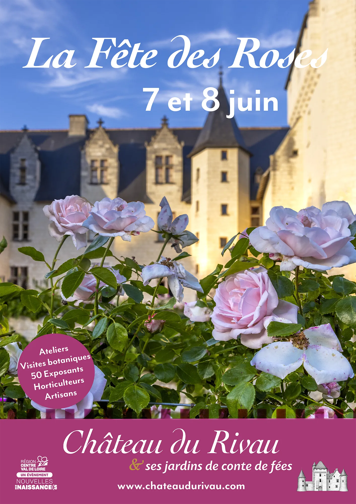 Fête des Roses, les 7 et 8 juin 2025 au Château de Rivau